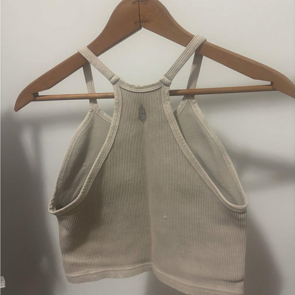 FP Movement Beige Ribbed Halter Top - Picture 2 of 2